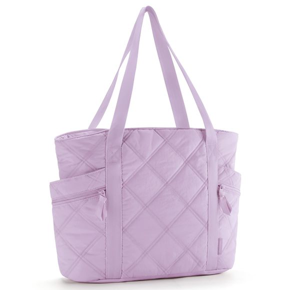 Tote Bag, Large Tote Bag With Zier, Quilted Puffer Bag Gym Bag V ^_^ - Picture 1 of 7
